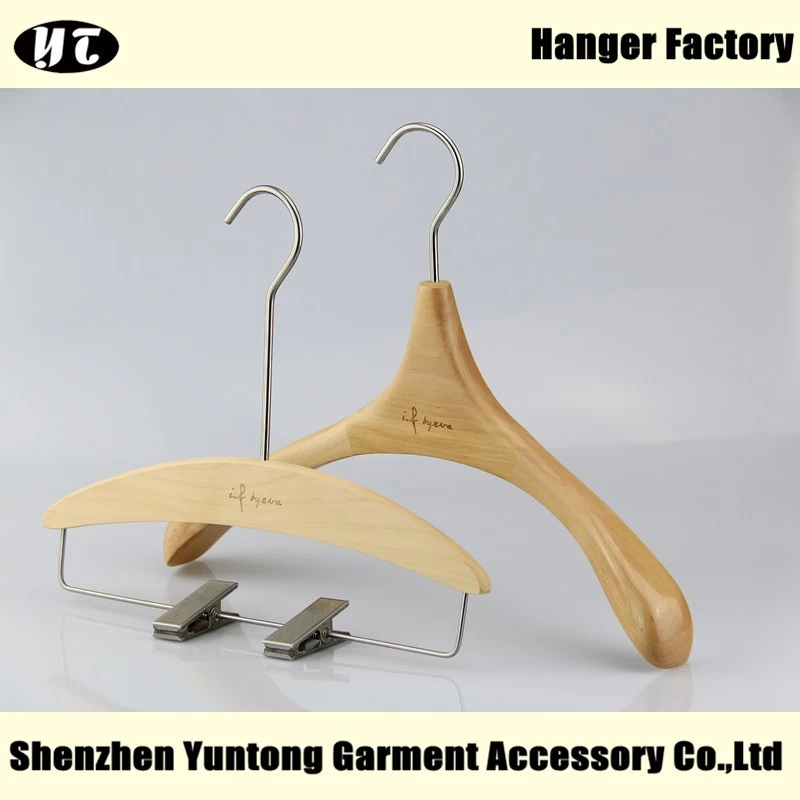 China WSW-013 Design natural wooden hanger for woman clothes manufacturer