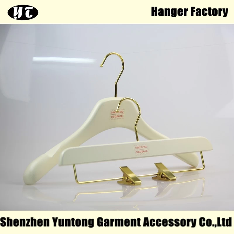 China WSW-018 wooden matched hanger for lady lotud wood top hanger and bottom hanger manufacturer