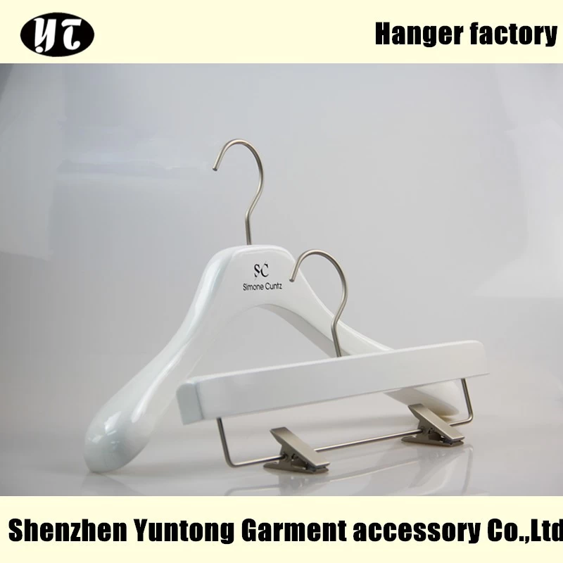 China WSW-020 white womens wooden hangers wholesale wooden hangers manufacturer