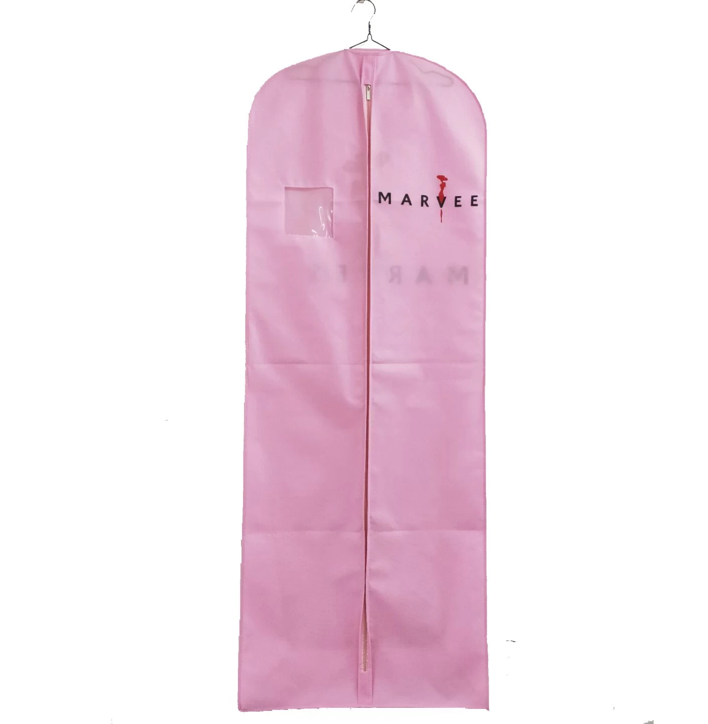 ประเทศจีน ถุงผ้าไม่ทอสีชมพูอบอุ่นถุงคลุมชุดแต่งงานโลโก้ที่กำหนดเอง ผู้ผลิต