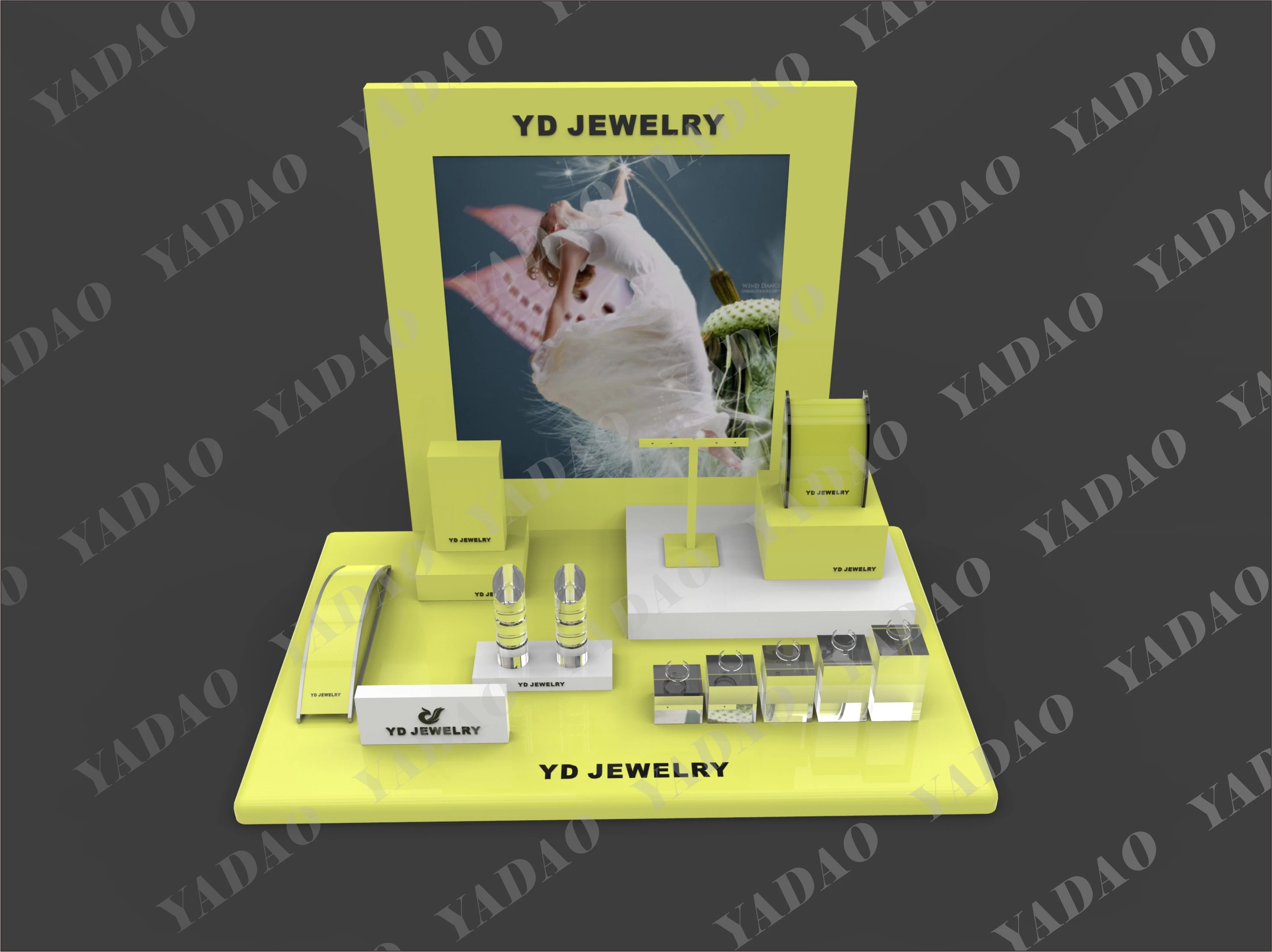 2015 Newest design China supplier acrylic jewelry display stand set for jewelry store