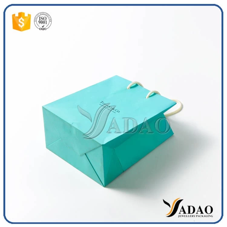 2017 pretty elegant handmade sale by bulk green/olive drab white strings good paper bags shoppinmg bags for jewelry / clothes packaging