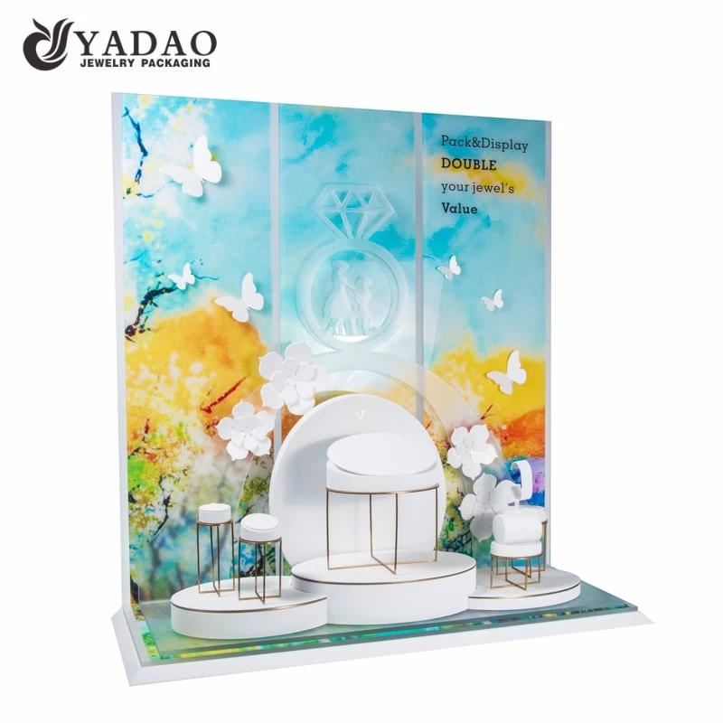metal style new customized dreamlike luxury elegance  lacquered acrylic jewelry  fair display sets