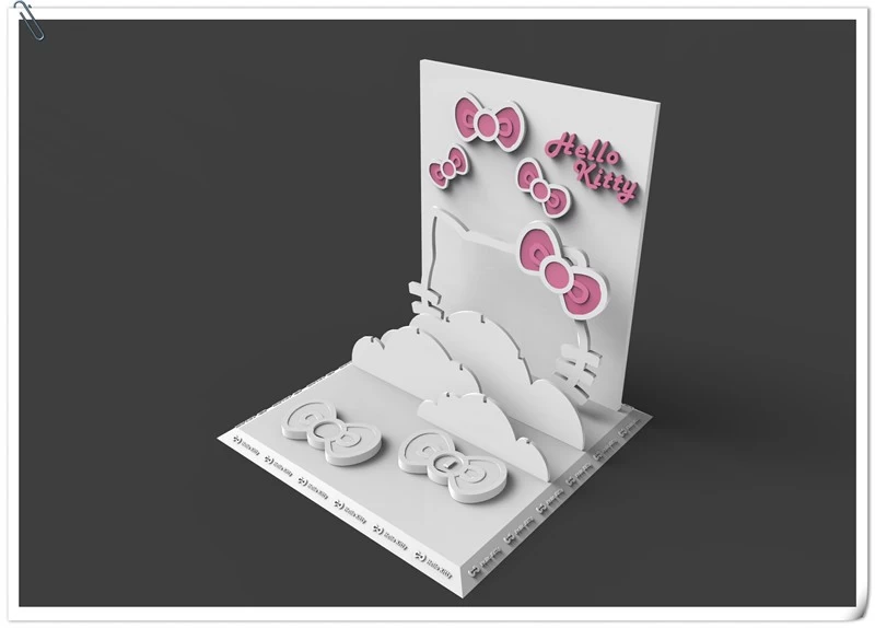 Beautiful acrylic jewelry display stand with hello kitty picture