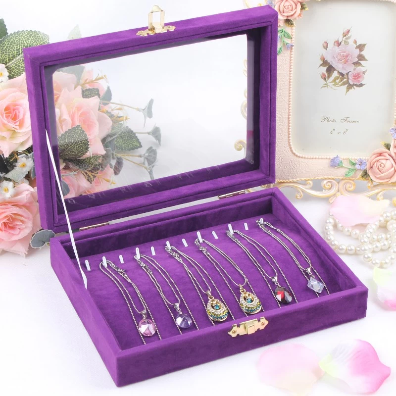Beautiful and fashion jewelry display cases storage for necklace watch bracelet with custom design