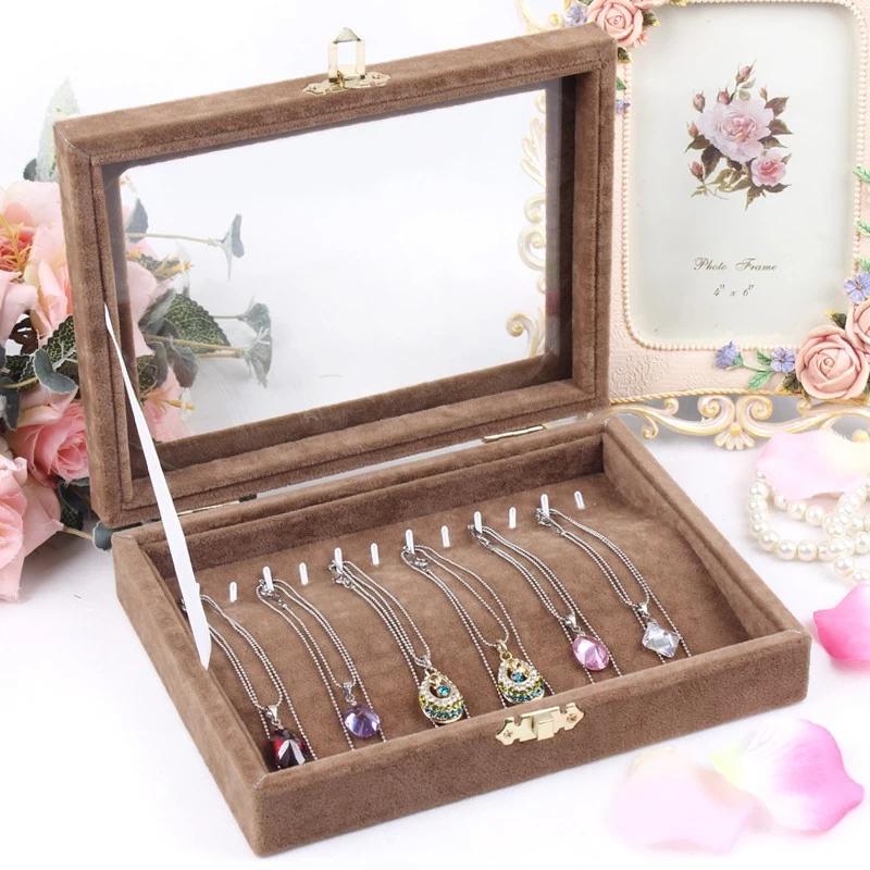 Beautiful and fashion jewelry display cases storage for necklace watch bracelet with custom design