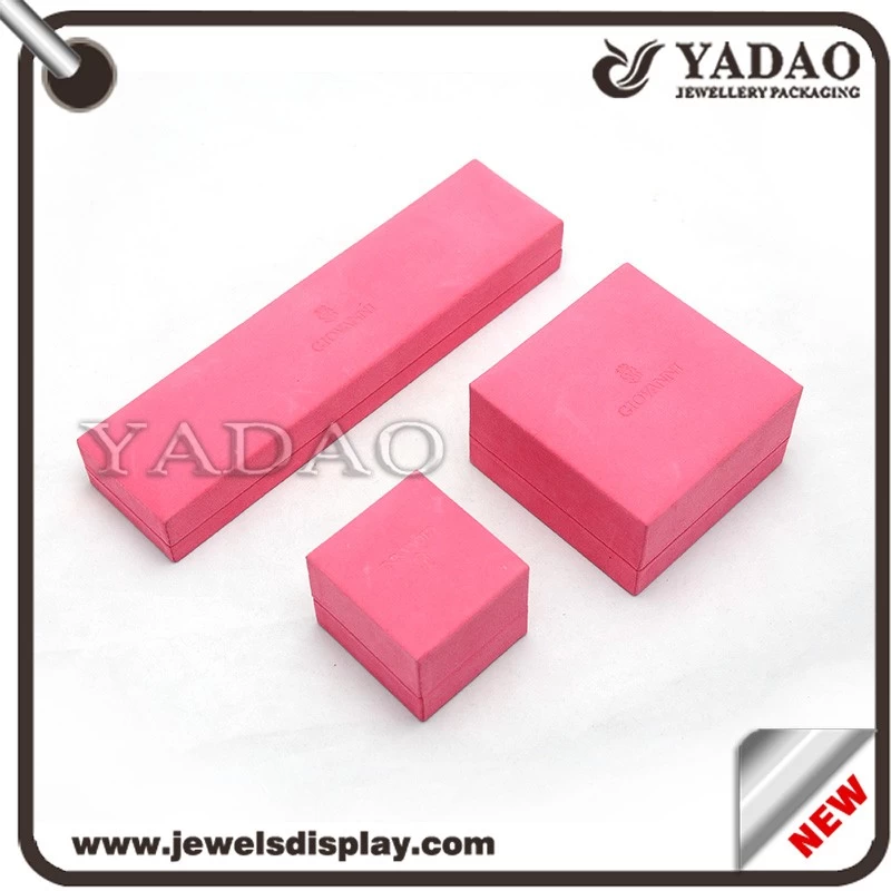 Beautiful pink fashion jewelry boxes for ring bangle necklace etc jewelry store made in China