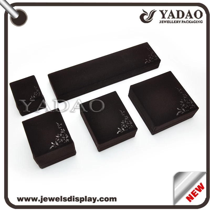 Black velvet jewelry box for ring necklace bangle earring made in China
