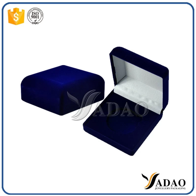 Blue simple velvet boxes for earrings,rings,necklace,bracelet,pendant,bangle accept customization