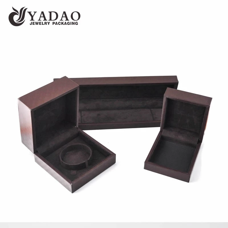 Brown custom exquisite jewelry box for necklaces,pendants,rings,earrings,bracelets and bangles for jewelry counter and store