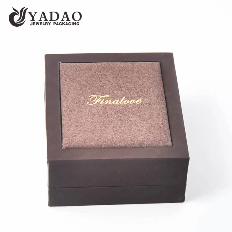Brown custom exquisite jewelry box for necklaces,pendants,rings,earrings,bracelets and bangles for jewelry counter and store
