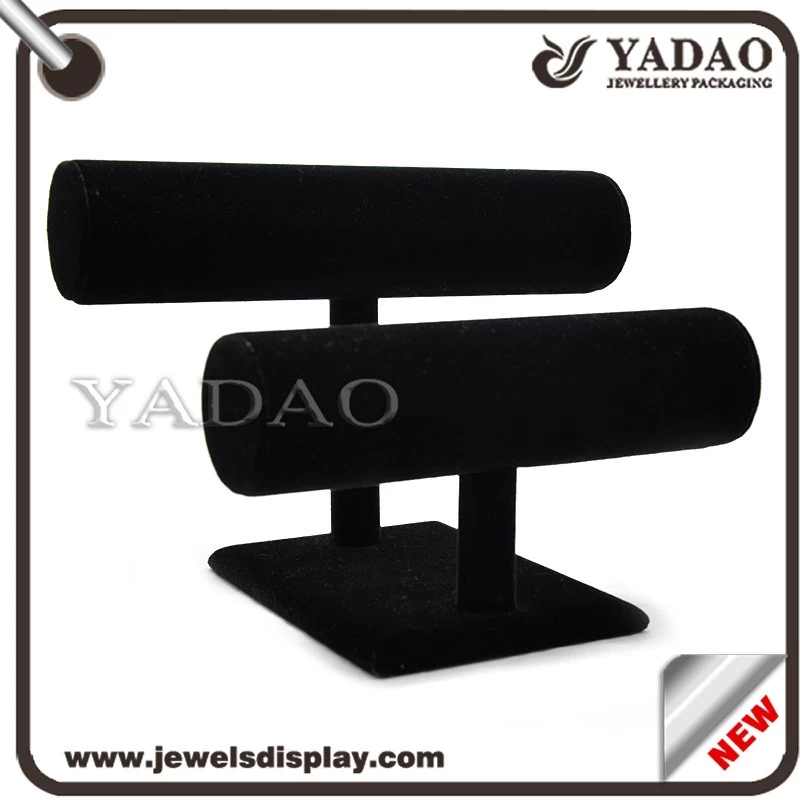 China Manufacture of Jewelry Display Stand Black Color Bracelet Display MDF+ Velvet Watch Display Stand Supplier