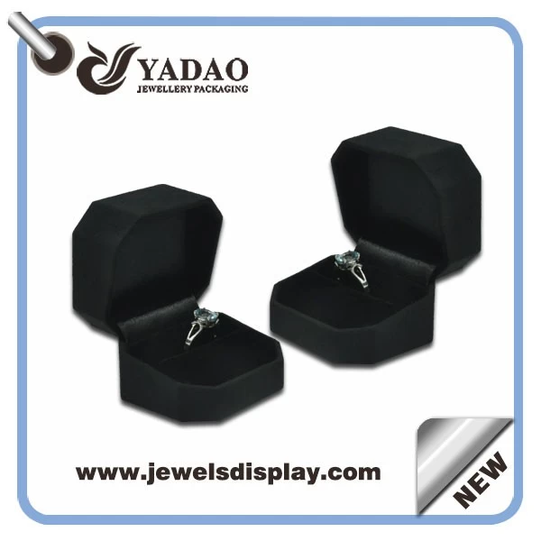 China factory supply ability 1000000 per month blue leather jewelry plastic boxes for shop counter and window display and showcase  ring packing box