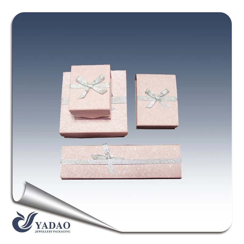 China jewelry packaging manufacturer of high quality top beauty  pink hard paper jewelry and gift boxes and  hcests  for party favors of jewellery and present with logo and sample available