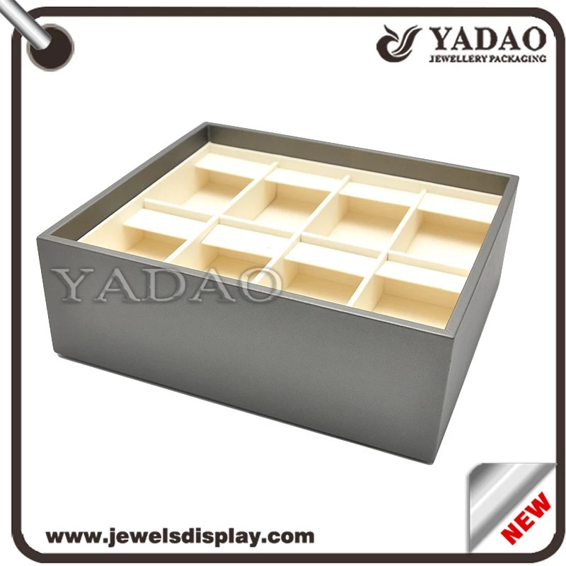 China supplier leather cover wooden jewelry tray for pendant/earring etc. tray