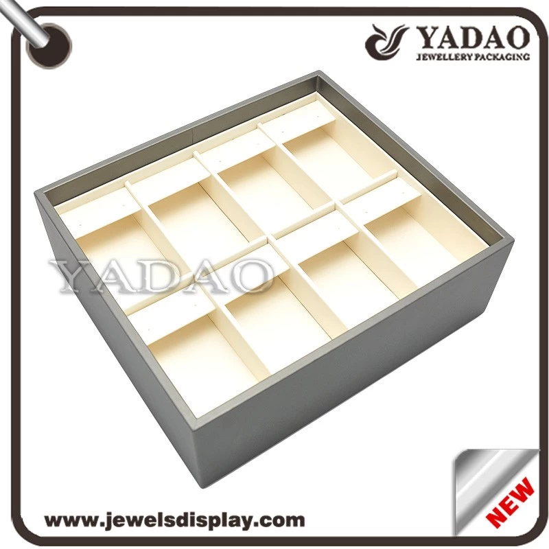 China supplier leather cover wooden jewelry tray for pendant/earring etc. tray