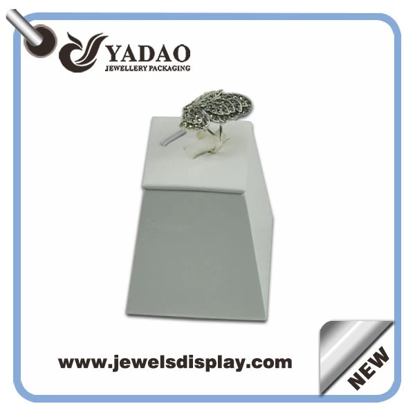 Chinese factory of PU leather ring display holder ,ring display stand ,ring exhibitor rack for jewelry shop counter with sample and custom logo offer