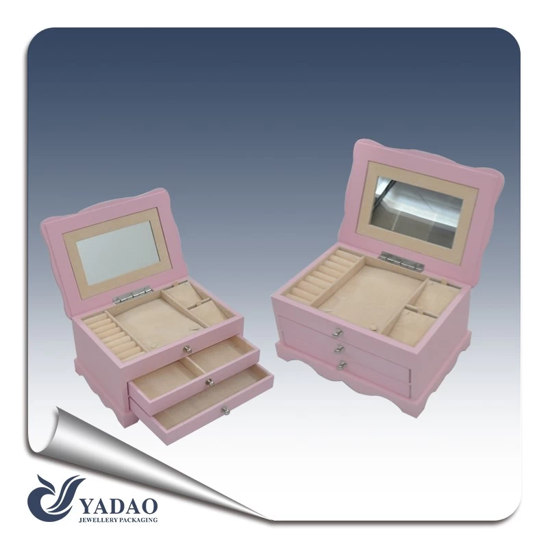 Chinese jewelry display manufacturer of wood Luxury jewelry and make up boxes and cases for jewelry and Cosmetic container used in shop counter and window