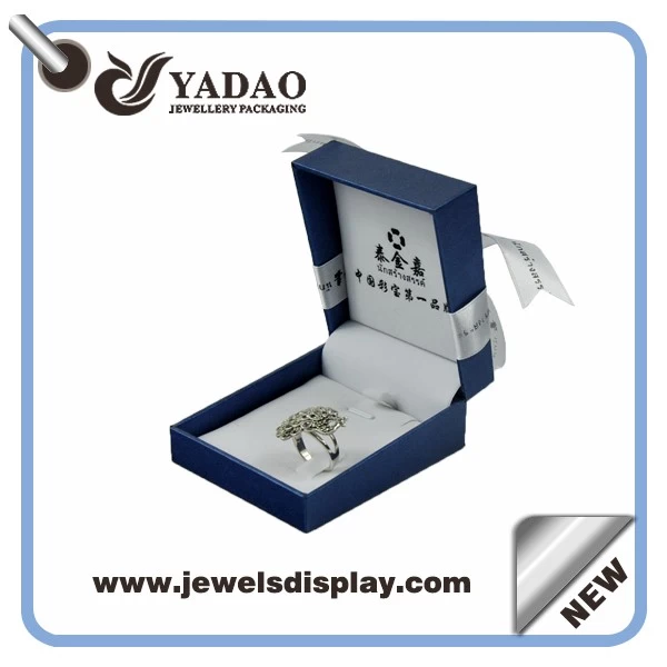 Chinese manufacturer High-end Luxury necklace and ring boxes ,leather jewelry packing cases , plastic jewelry chests for jewery shop counter and window and party favors  with ribbon and bow
