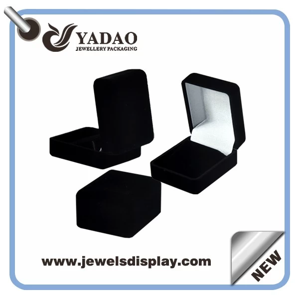 Chinese manufacturer of Economic cheap but high quality Black flocking jewelry packing for jewelry shop party favors and gift velvet earring gift boxes