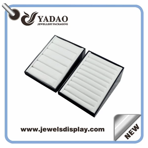 Chinese manufacturer of lacquer ring trays ,white PU ring trays ,Luxury ring display trays for jewelry shop counter and showtrade