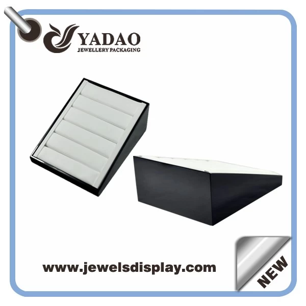 Chinese manufacturer of lacquer ring trays ,white PU ring trays ,Luxury ring display trays with  samples and logo offered  for shop counter and show trade
