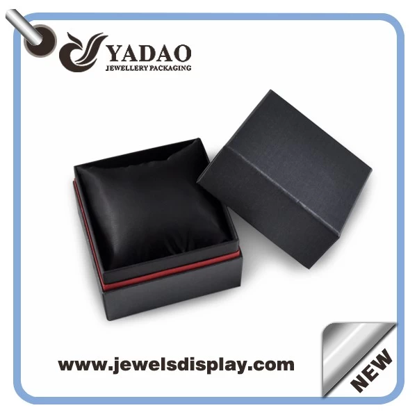 Classic black paper jewelry box for watch display boxes with pillow made in China