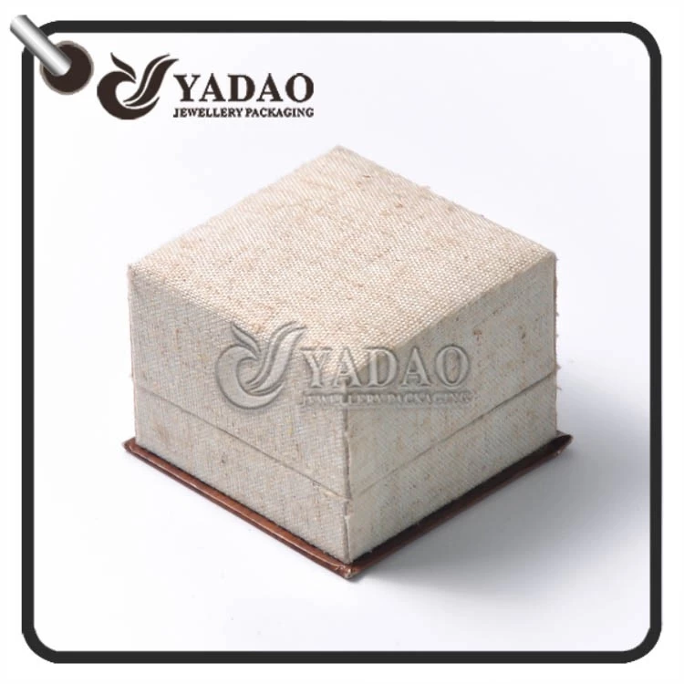 Custom Made Environmentally Friendly linen ring box with two kinds of insert made in Yadao.
