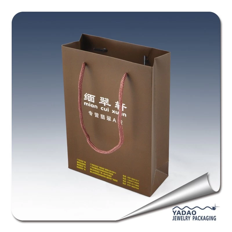 Custom paper shopping bag for gift and jewelry packaging