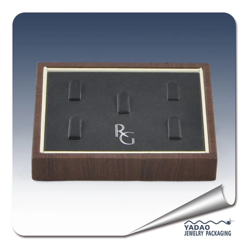 Designable custom handmade pu leather cover ring display tray