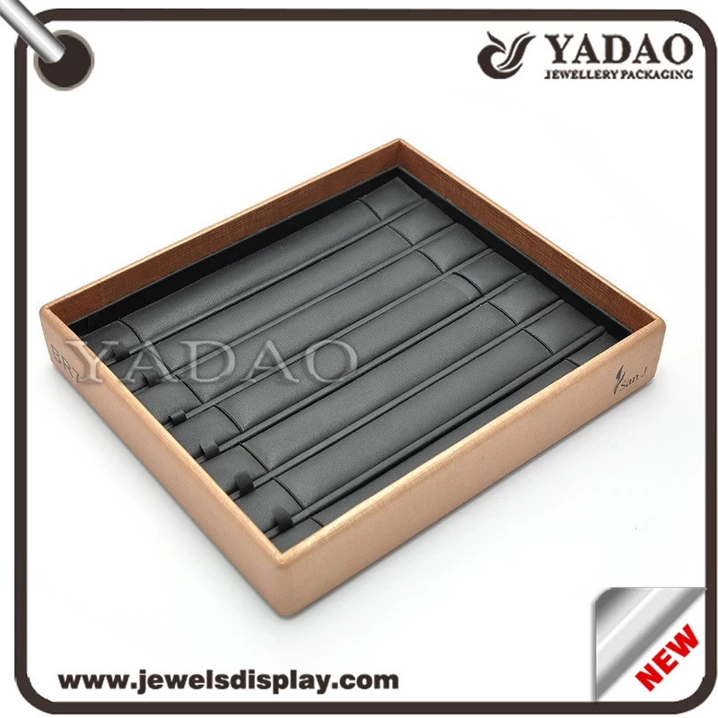 Factory Sell Jewelry Display Products Accept Customize Color,Size Display Tray Wooden Covered PU Leather Jewelry Display Tray
