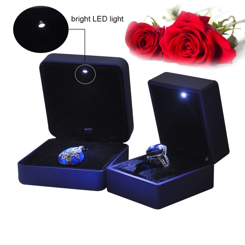 Fashion luxury jewelry ring box with LED Light made in China