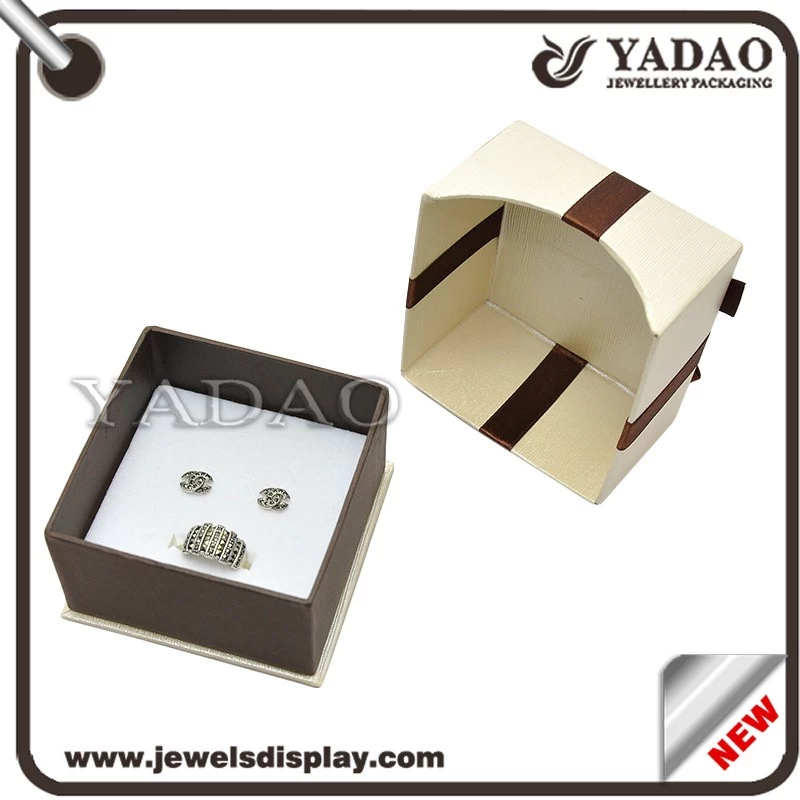 Gift paper jewelry box with logo and drawstring any color for you choose