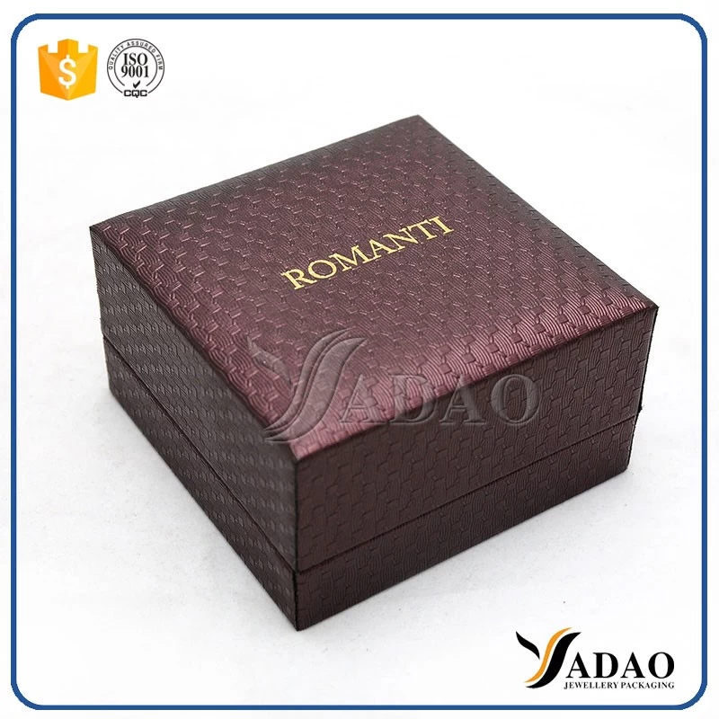 Good look moq wholesales top quality plastic leather jewelry box  with custom for ring necklace bangle brecelet watch