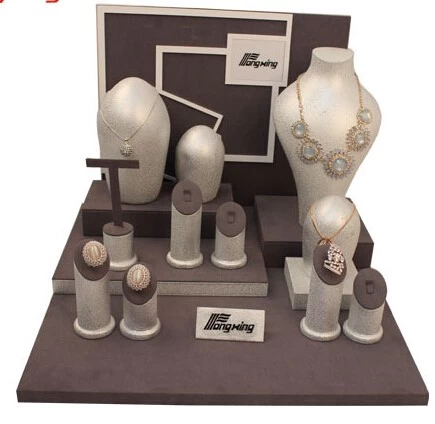Good quality customized jewelry display stand set with your logo free print logo made in China