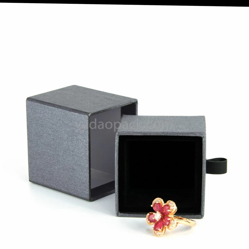 Handmade customized jewelry paper box with a  pull way for jewelry packaging