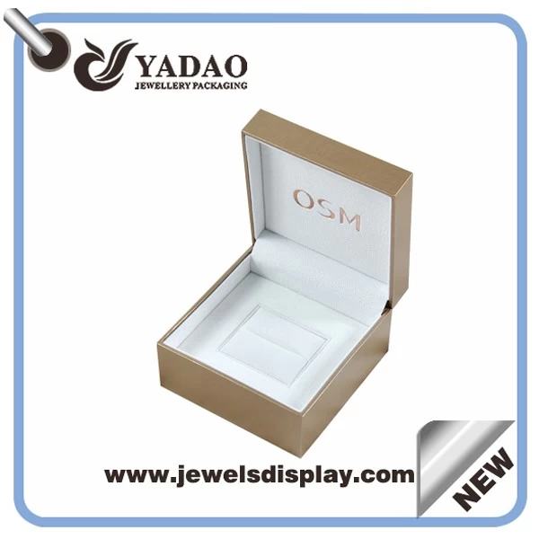 Handsome decent jewelry packing gift boxes watch box bangle box made by plastic with pu paper/pu leather