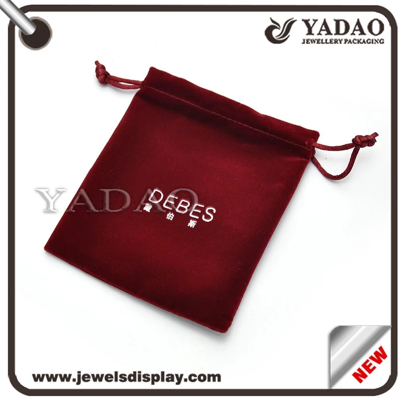 High Quality Stock and Custom Jewelry Velvet Bag/Gift Suede Velvet Pouch/Flocking Bags Supplier