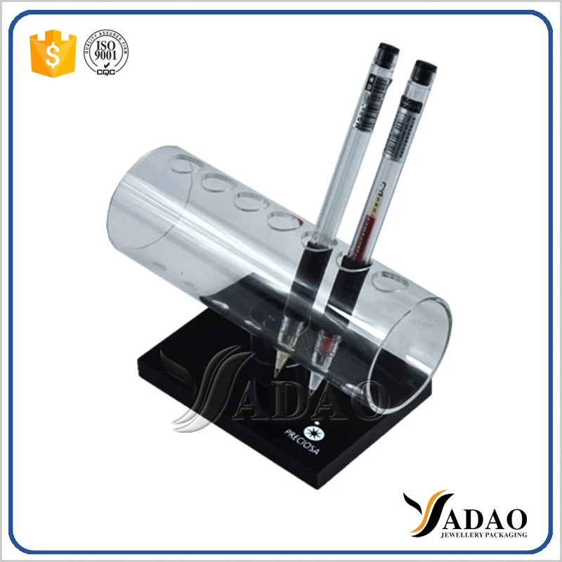 High end customized white with black acrylic pen display stand made in China