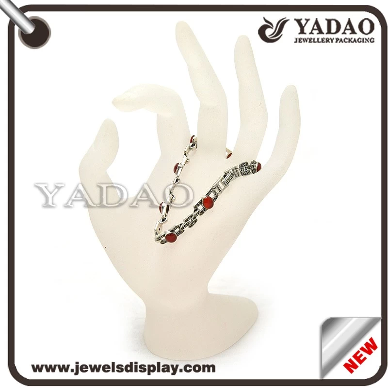 High quality China supplier acrylic ring display stand hand shape