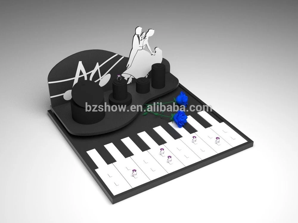 High quality PU leather and acrylic ring jewelry trays ,jewelry exhibitor holder,jewelry display stand for jewelry shop counter and window  with custom logo