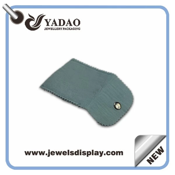 High quality gray velvet pouches jewelry bag with bottom and your logo made in China