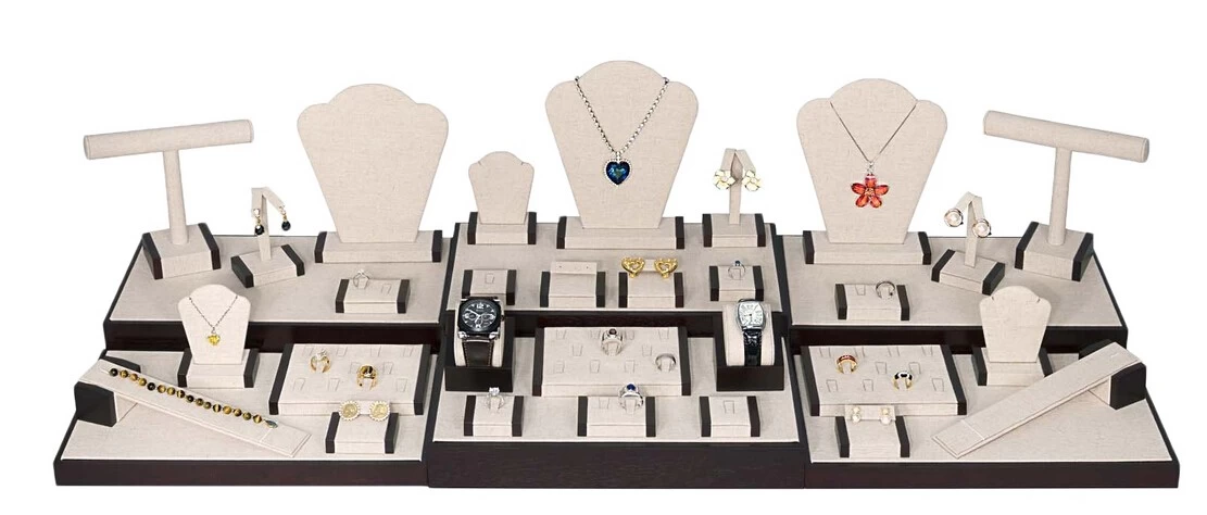 High quality linen jewelry exhibitor,linen jewelry displays stand ,jewelry display holder for jewelry shopping mall and tradeshow exhibitor and presentation
