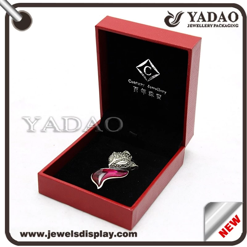 High quality red plastic jewelry box for ring necklace pendant made in China