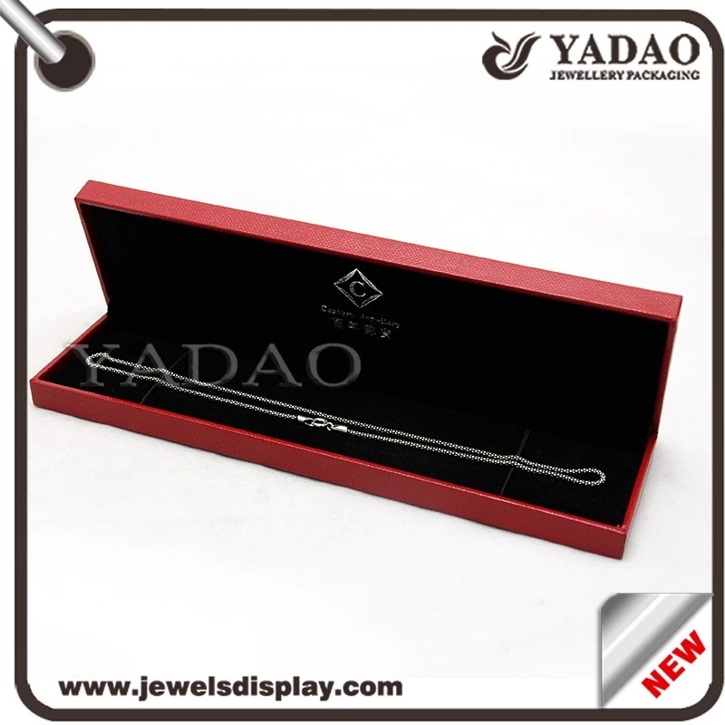 High quality red plastic jewelry box for ring necklace pendant made in China
