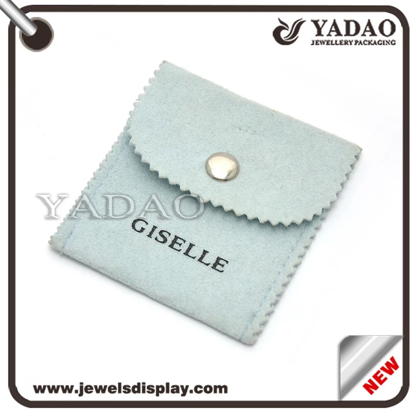 High quality velvet jewelry pouch bag with logo made in China
