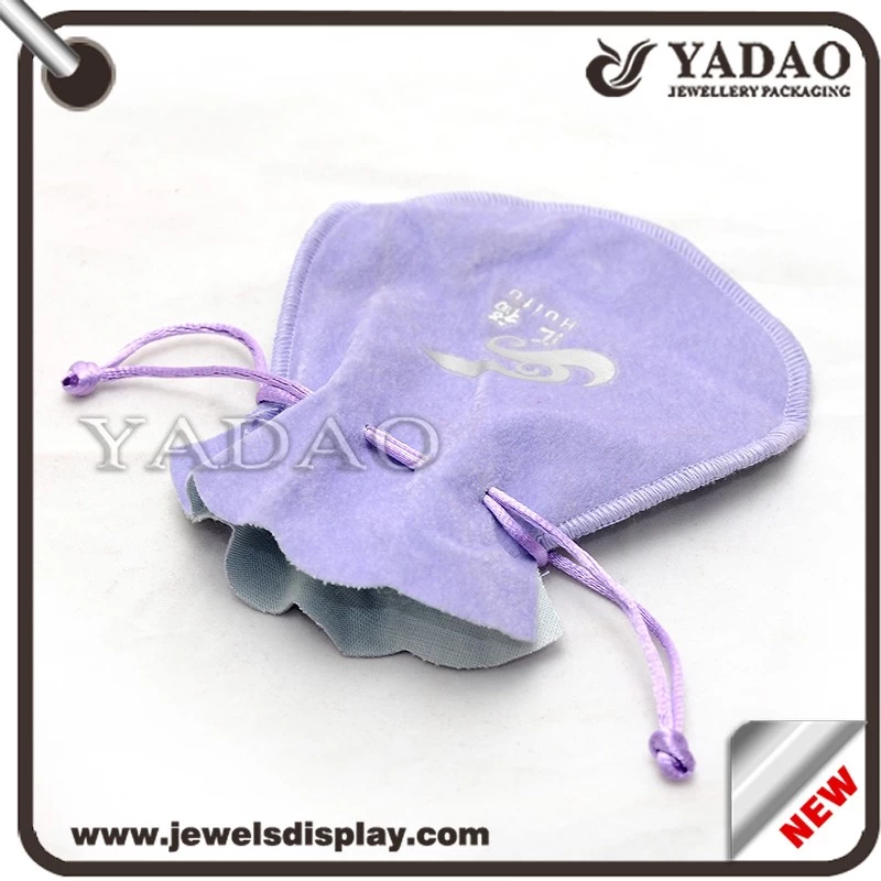 Hot selling OEM print logo velvet jewelry pouch for ring necklace bangle earring etc.