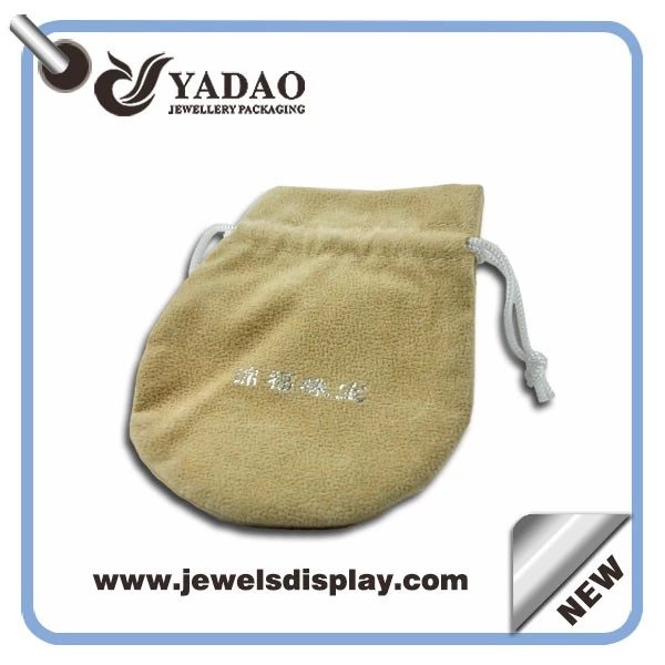 Hot selling new velvet pouch for ring/necklace/pandent with your logo and string