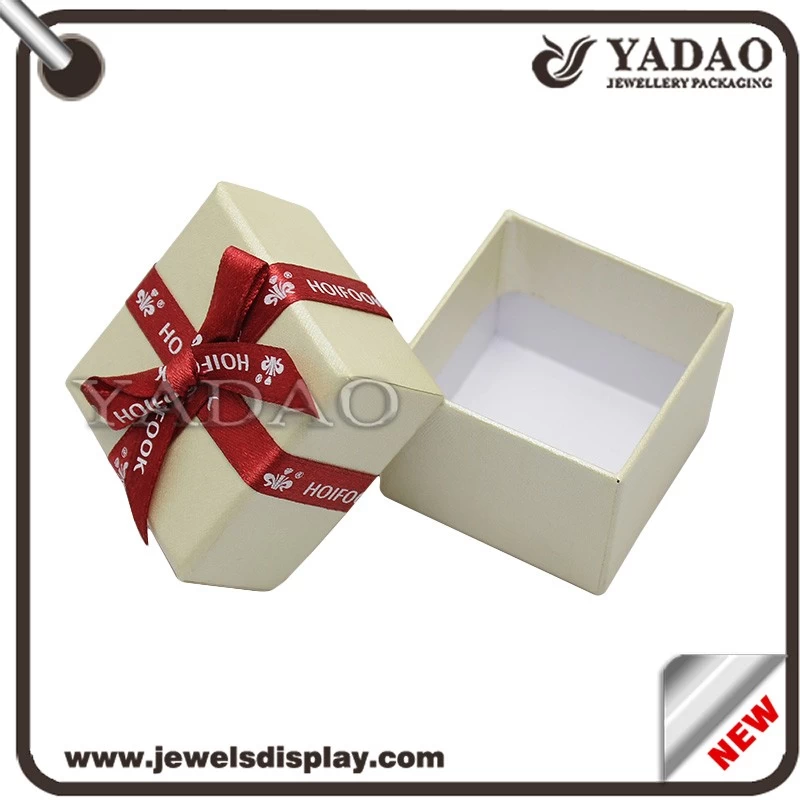 Jewelry Packaging Boxes Recycled Paper Box Customized Logo and Print for free Jewelry Box with Ribbon Gift Box Supplier
