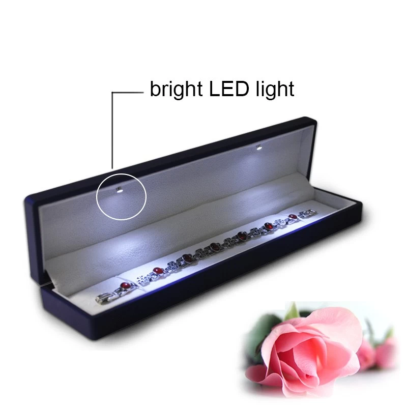LED bright light jewelry box for necklace good quality necklace box